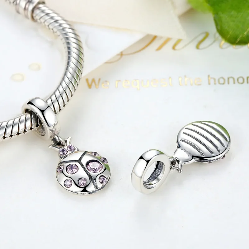 (imagine pentru) Talisman pandantiv Tip Pandora cu Micul gândac din argint - SCC023 - Vizualizare 3