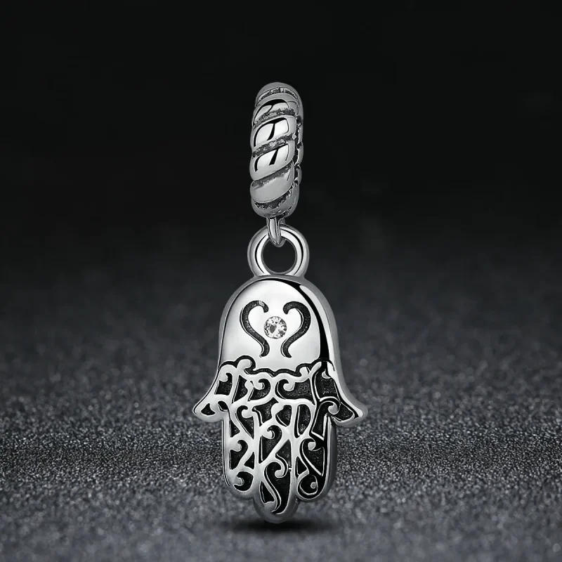 (imagine pentru) Talisman pandantiv Tip Pandora cu Mâna Hamsa din argint - SCC031 - Vizualizare 4