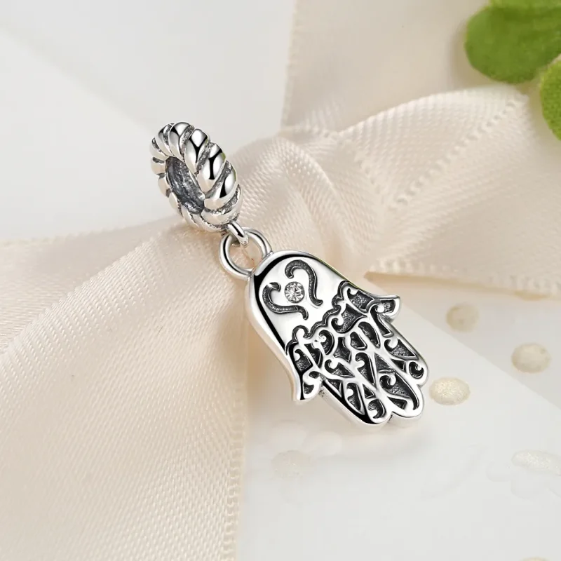 (imagine pentru) Talisman pandantiv Tip Pandora cu Mâna Hamsa din argint - SCC031 - Vizualizare 6