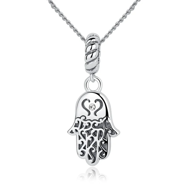 (imagine pentru) Talisman pandantiv Tip Pandora cu Mâna Hamsa din argint - SCC031 - Vizualizare 8