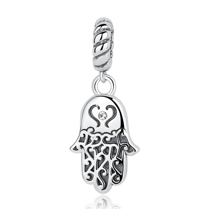 (imagine pentru) Talisman pandantiv Tip Pandora cu Mâna Hamsa din argint - SCC031 - Vizualizare 9