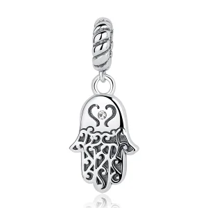 (imagine pentru) Talisman pandantiv Tip Pandora cu Mâna Hamsa din argint - SCC031