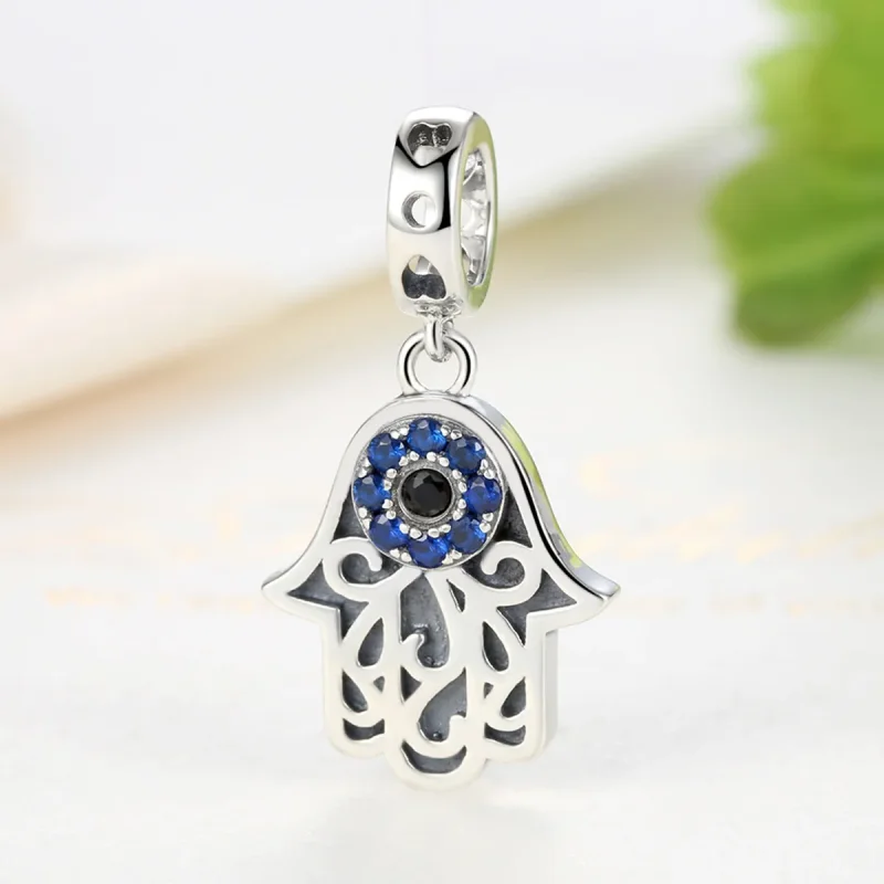 (imagine pentru) Talisman pandantiv Tip Pandora cu Mâna Hamsa din argint - SCC085 - Vizualizare 4