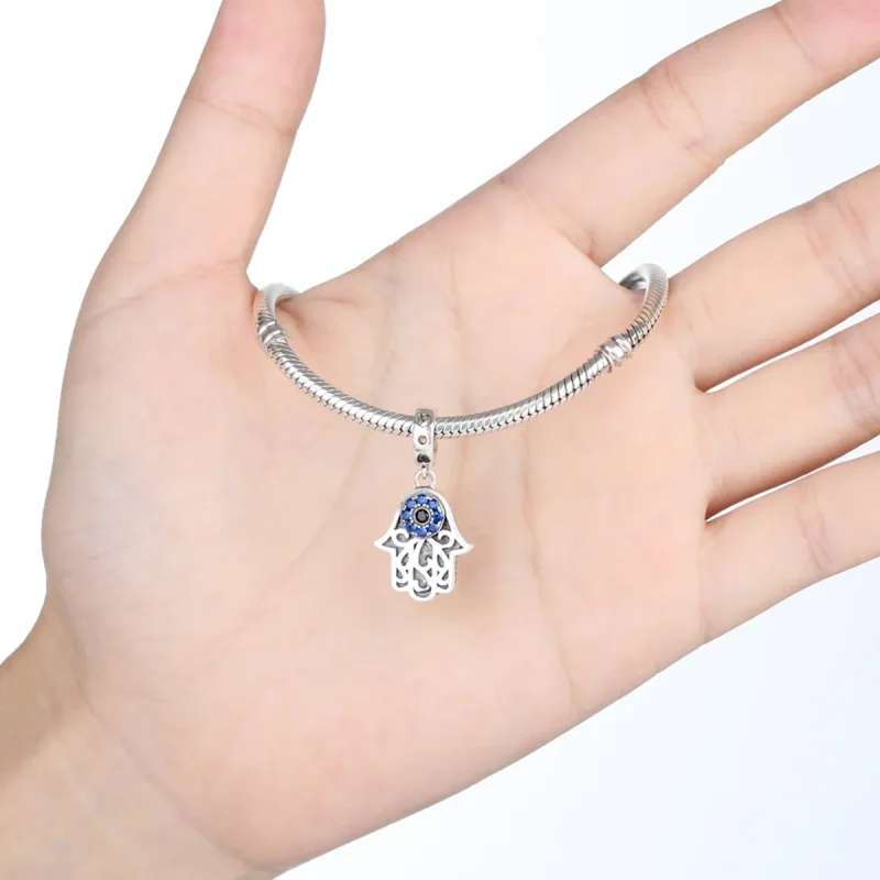 (imagine pentru) Talisman pandantiv Tip Pandora cu Mâna Hamsa din argint - SCC085 - Vizualizare 6