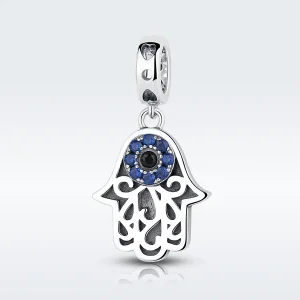 (imagine pentru) Talisman pandantiv Tip Pandora cu Mâna Hamsa din argint - SCC085