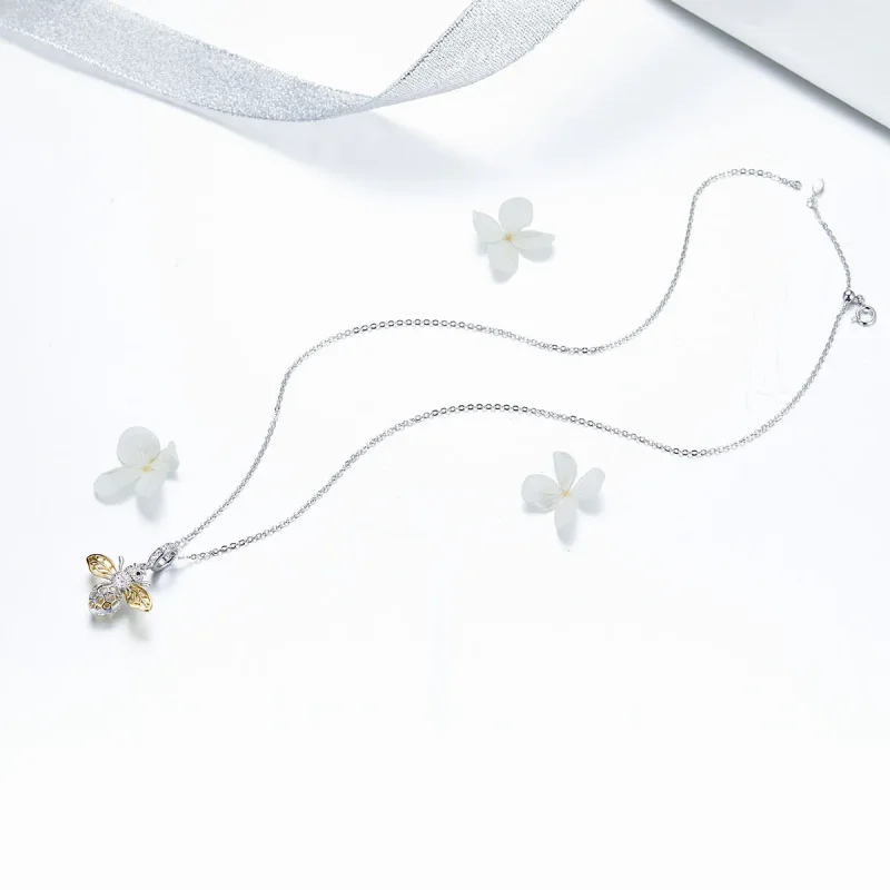 (imagine pentru) Talisman pandantiv Tip Pandora cu Motion Bee în două nuanțe - SCC1125 - Vizualizare 5
