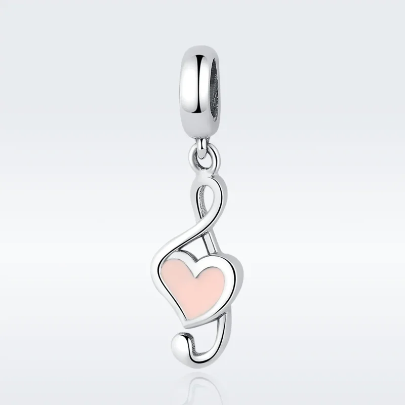 (imagine pentru) Talisman pandantiv Tip Pandora cu Note muzicale din argint - SCC110