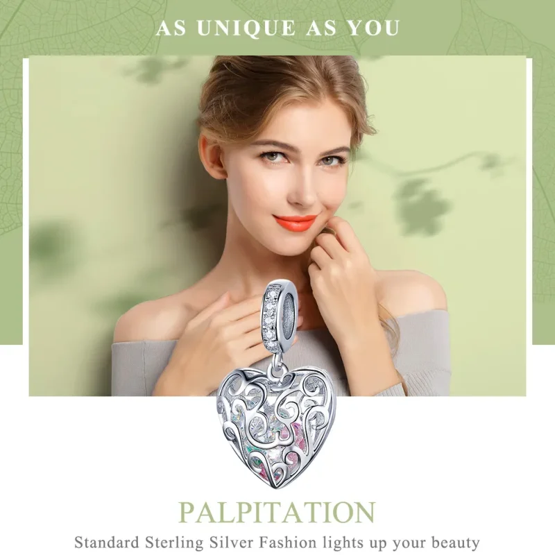 (imagine pentru) Talisman pandantiv Tip Pandora cu Palpitatii din argint - SCC1126 - Vizualizare 2