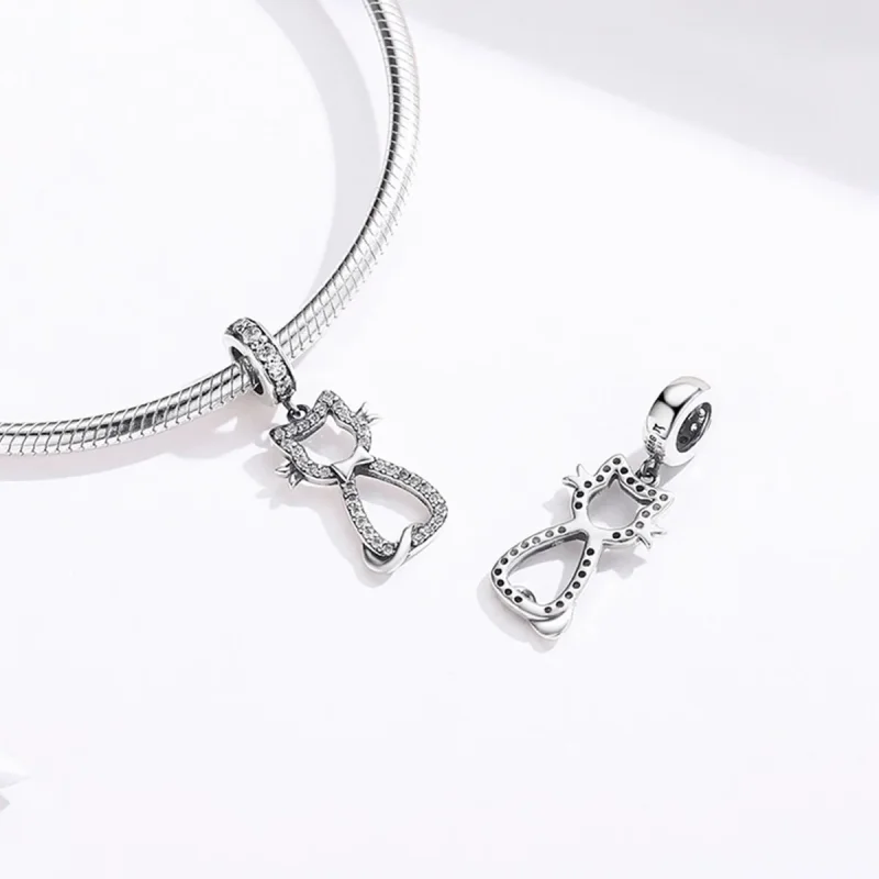 (imagine pentru) Talisman pandantiv Tip Pandora cu Pisica draguta din argint - SCC1162 - Vizualizare 3