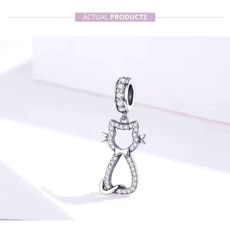 (imagine pentru) Talisman pandantiv Tip Pandora cu Pisica draguta din argint - SCC1162 - Vizualizare 6