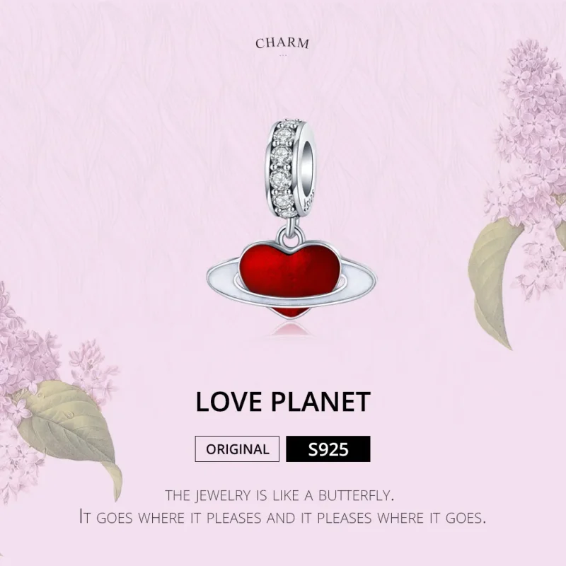 (imagine pentru) Talisman pandantiv Tip Pandora cu Planeta iubirii din argint - SCC1165 - Vizualizare 2