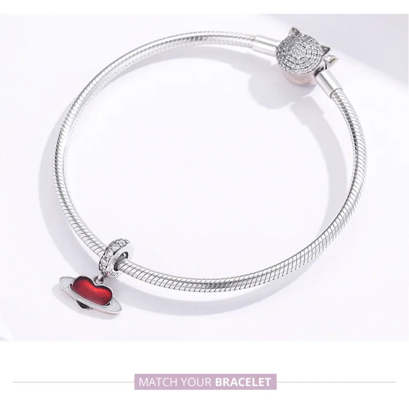 (imagine pentru) Talisman pandantiv Tip Pandora cu Planeta iubirii din argint - SCC1165 - Vizualizare 7