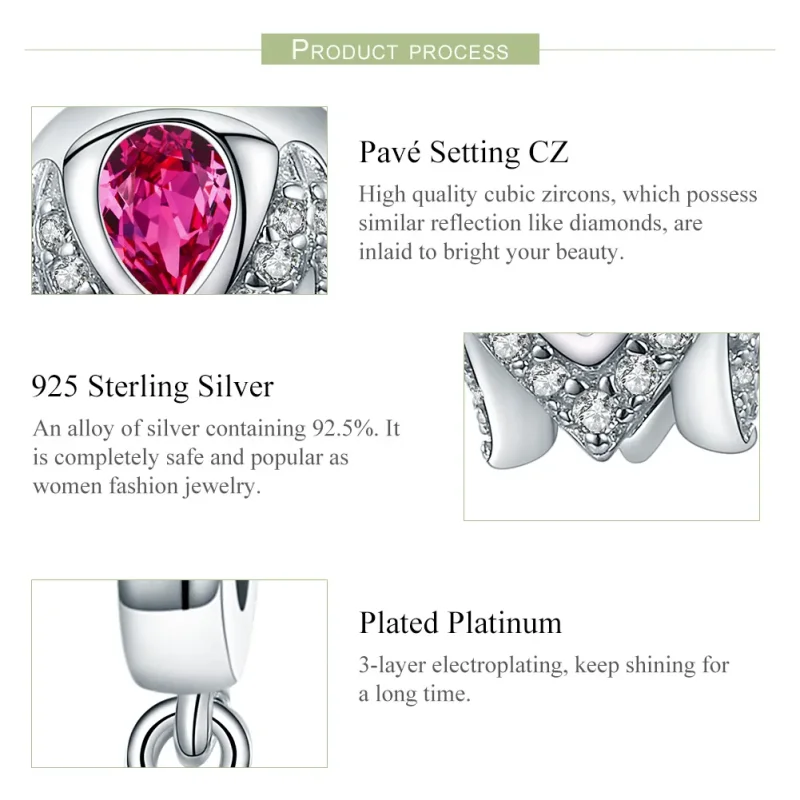 (imagine pentru) Talisman pandantiv Tip Pandora cu Povestea lalelei din argint - SCC1027 - Vizualizare 6