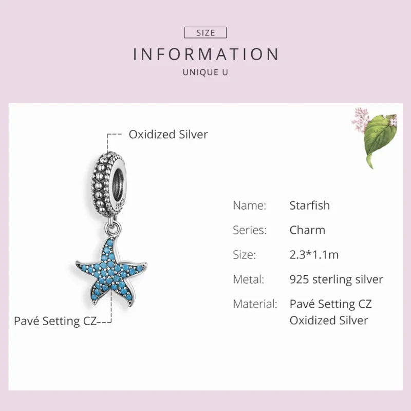 (imagine pentru) Talisman pandantiv Tip Pandora cu Stea de mare din argint - SCC1210 - Vizualizare 3