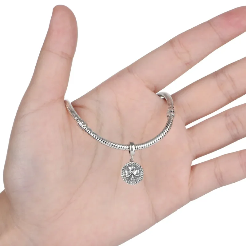 (imagine pentru) Talisman pandantiv Tip Pandora cu Trifoi din argint - SCC039 - Vizualizare 5