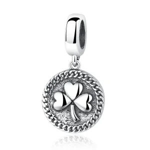 (imagine pentru) Talisman pandantiv Tip Pandora cu Trifoi din argint - SCC039