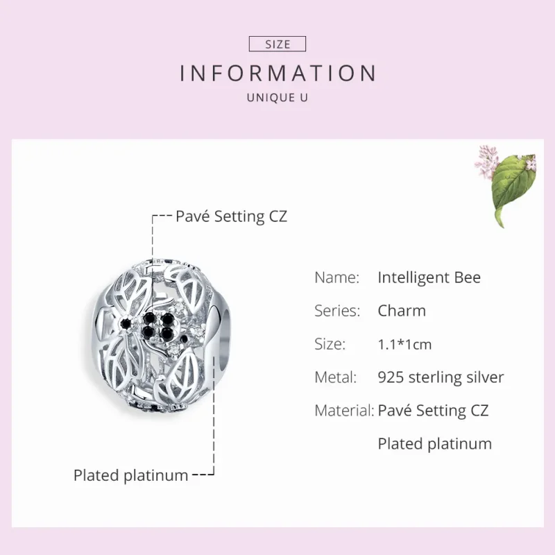 (imagine pentru) Talisman Tip Pandora Albină inteligentă din argint - BSC200 - Vizualizare 7