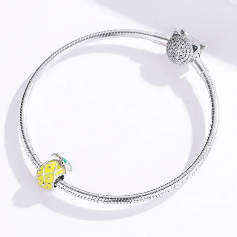 (imagine pentru) Talisman Tip Pandora Ananas din argint - BSC128 - Vizualizare 4
