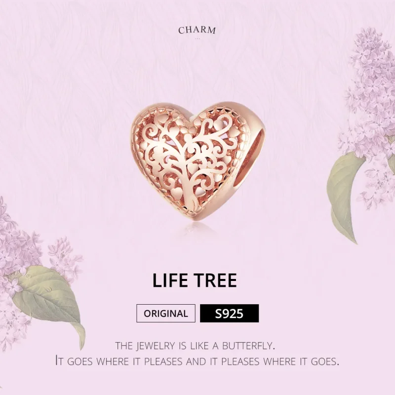 (imagine pentru) Talisman Tip Pandora Arborele genealogic al trandafirilor din aur rose - BSC215 - Vizualizare 6