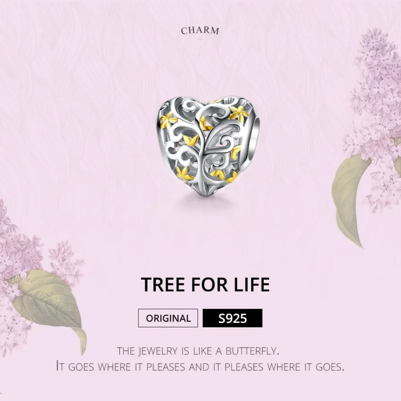 (imagine pentru) Talisman Tip Pandora Arborele vieții în două nuanțe - SCC1249 - Vizualizare 2