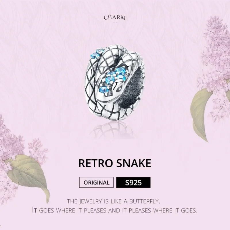 (imagine pentru) Talisman Tip Pandora Șarpe retro din argint - SCC1351 - Vizualizare 5