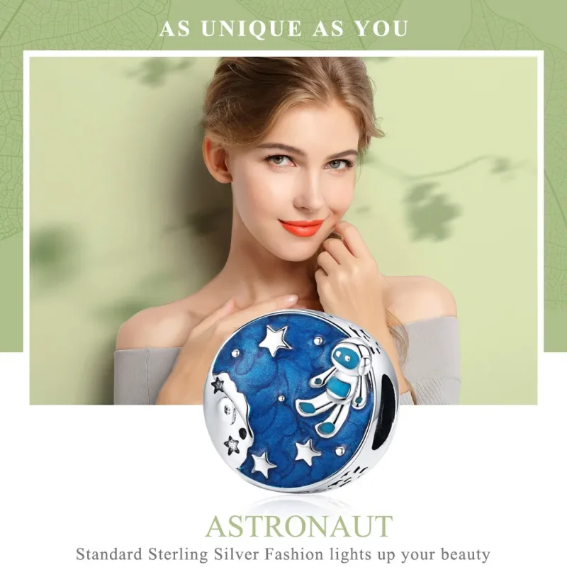 (imagine pentru) Talisman Tip Pandora Astronaut din argint - SCC1148 - Vizualizare 2