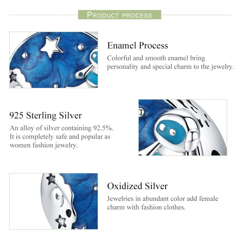 (imagine pentru) Talisman Tip Pandora Astronaut din argint - SCC1148 - Vizualizare 4