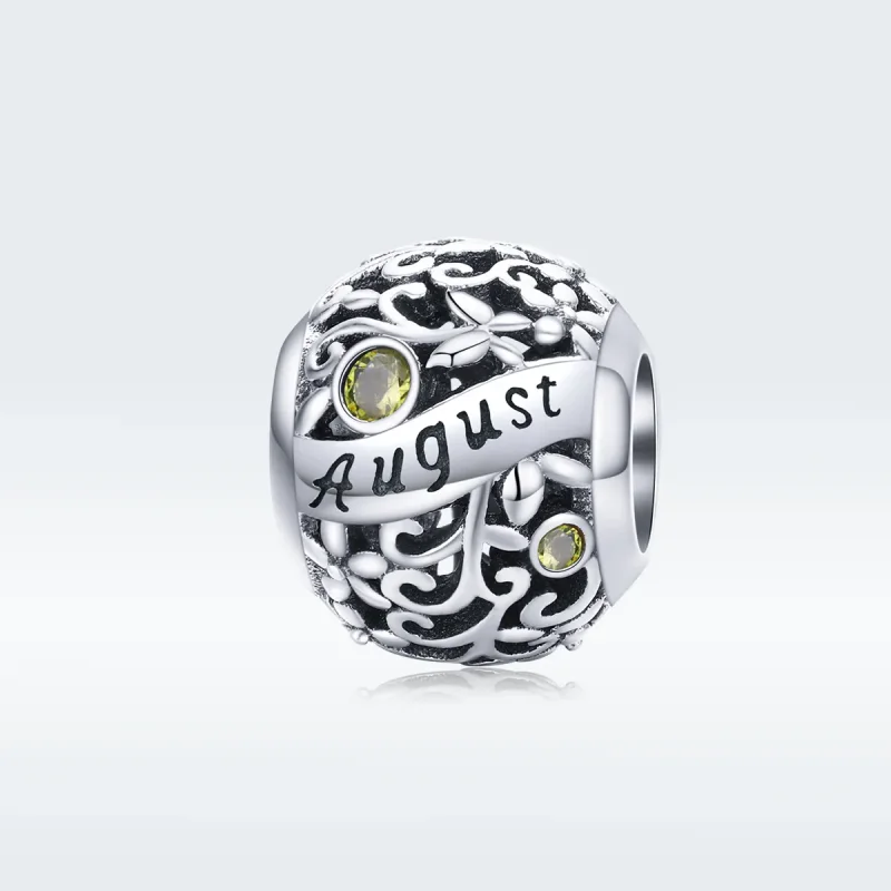 (imagine pentru) Talisman Tip Pandora August Peridot Birthstone din argint - SCC1385-8 - Vizualizare 5