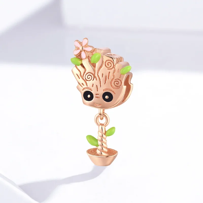 (imagine pentru) Talisman Tip Pandora Baby Groot din aur rose - BSC130 - Vizualizare 2