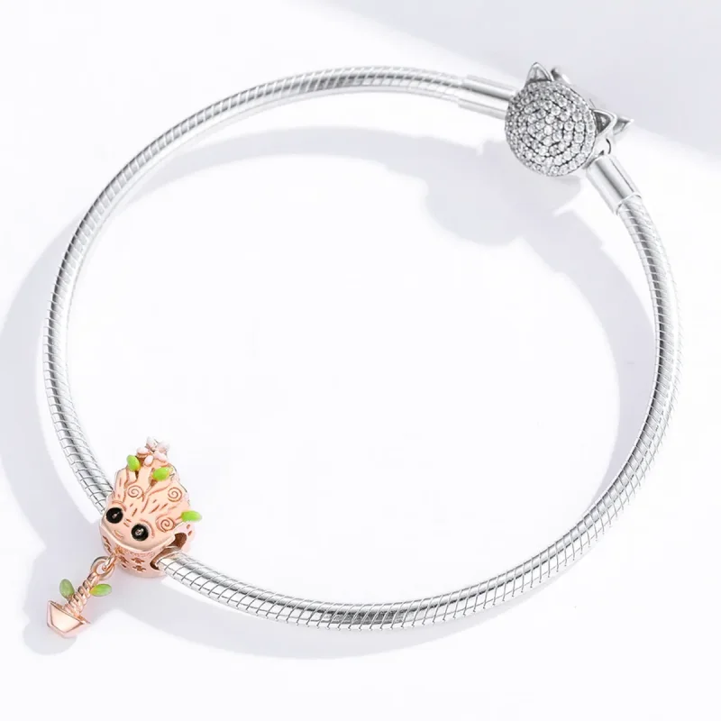 (imagine pentru) Talisman Tip Pandora Baby Groot din aur rose - BSC130 - Vizualizare 4
