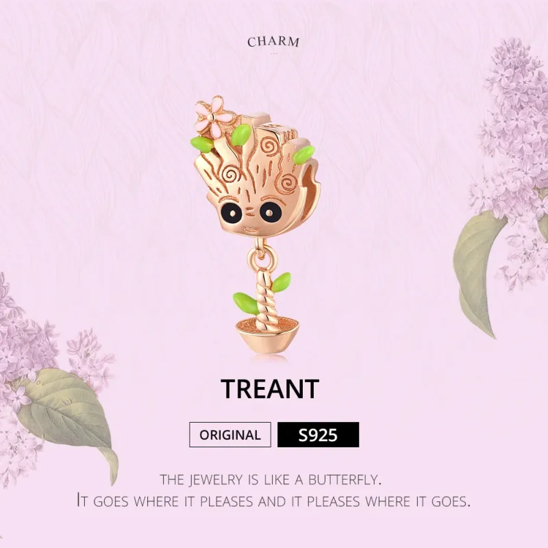 (imagine pentru) Talisman Tip Pandora Baby Groot din aur rose - BSC130 - Vizualizare 5