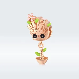 (imagine pentru) Talisman Tip Pandora Baby Groot din aur rose - BSC130