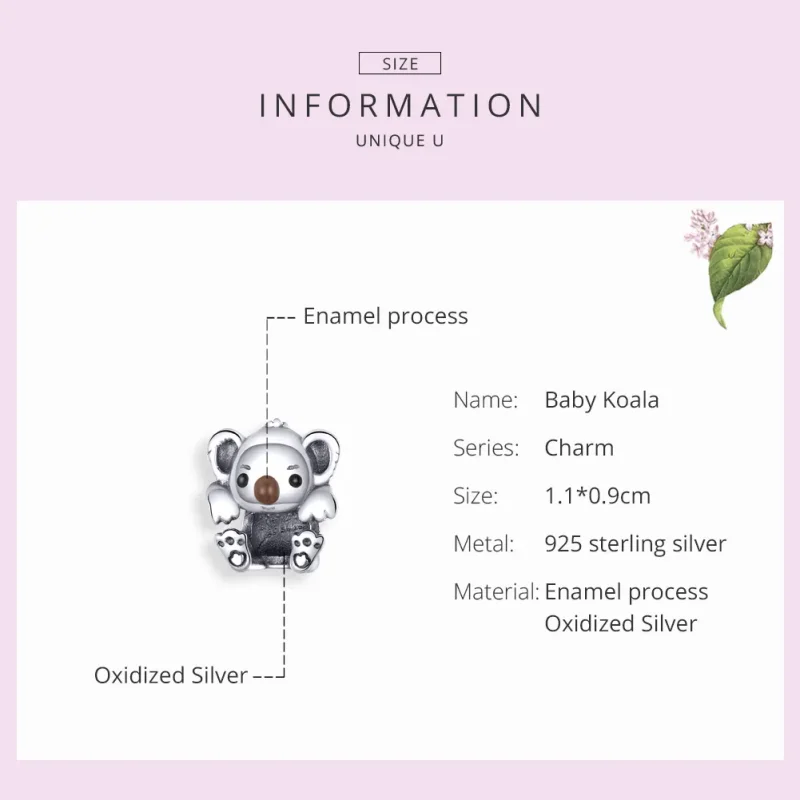(imagine pentru) Talisman Tip Pandora Baby Koala din argint - SCC1304 - Vizualizare 3