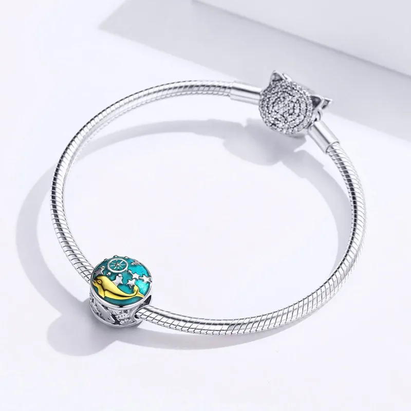 (imagine pentru) Talisman Tip Pandora Balena pentru copii în două nuanțe - SCC1296 - Vizualizare 3