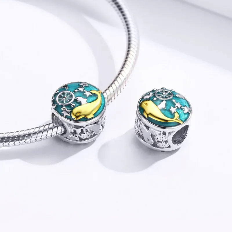 (imagine pentru) Talisman Tip Pandora Balena pentru copii în două nuanțe - SCC1296 - Vizualizare 4