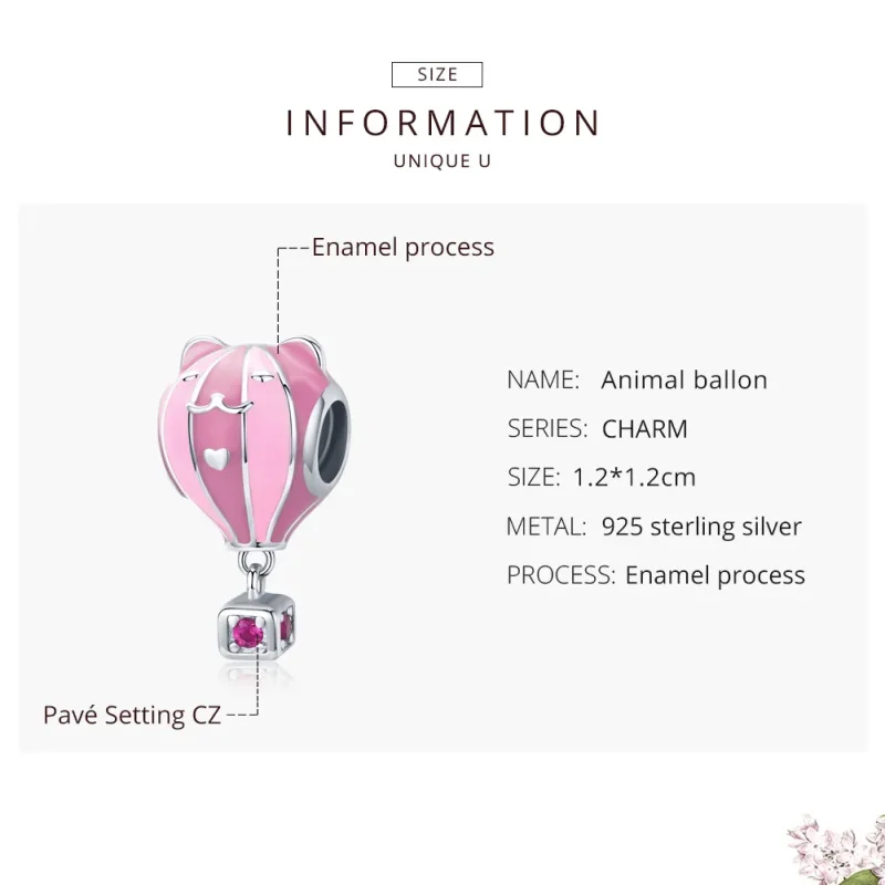 (imagine pentru) Talisman Tip Pandora Balonul animalelor din argint - SCC1378 - Vizualizare 7