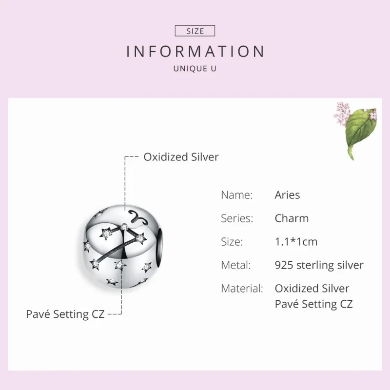(imagine pentru) Talisman Tip Pandora Berbec din argint - SCC1218-1 - Vizualizare 3