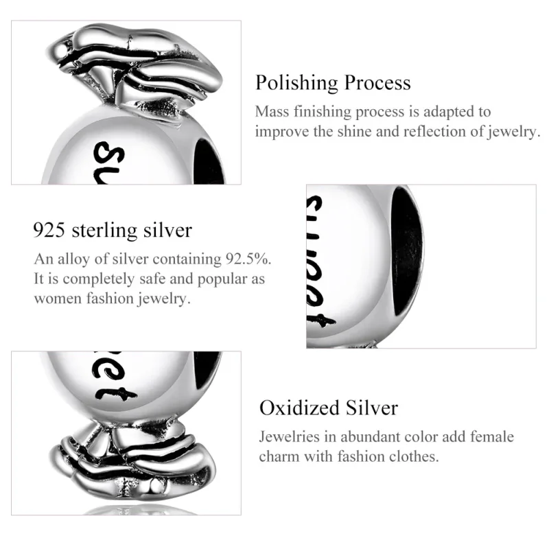 (imagine pentru) Talisman Tip Pandora Bomboane dulci din argint - BSC353 - Vizualizare 7