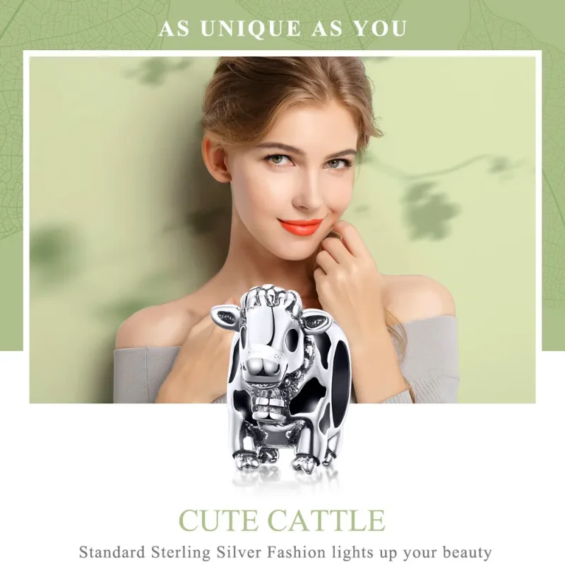 (imagine pentru) Talisman Tip Pandora Bovine drăguțe din argint - SCC1049 - Vizualizare 2