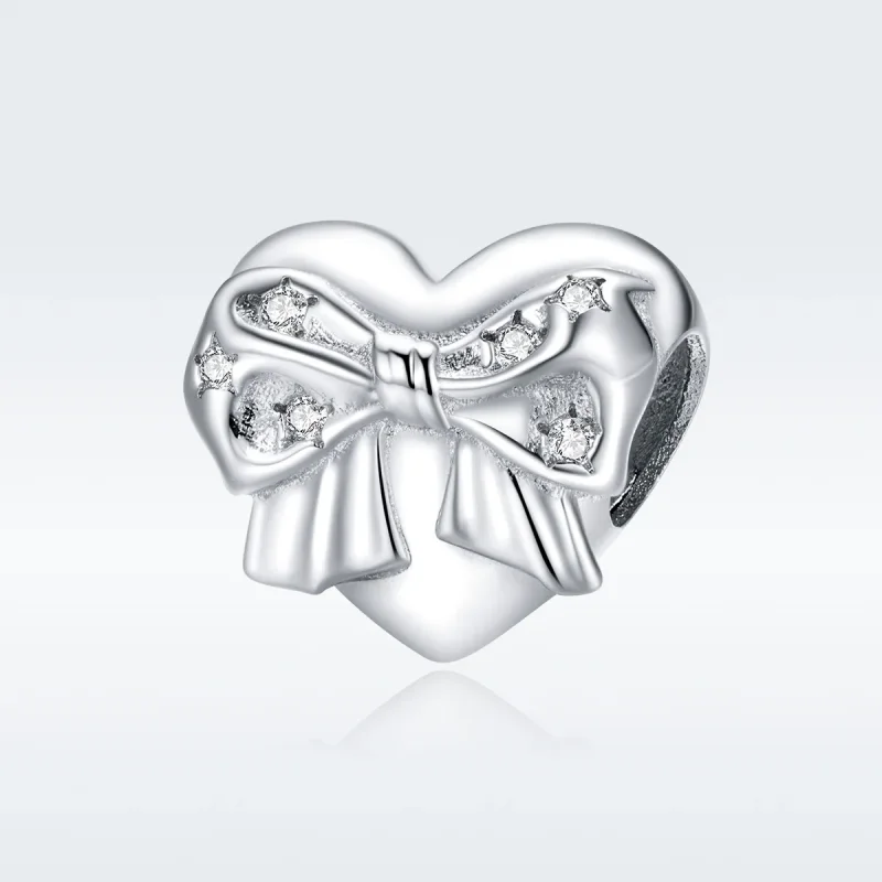 (imagine pentru) Talisman Tip Pandora Bow & Love Heart din argint - BSC381 - Vizualizare 5