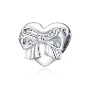 (imagine pentru) Talisman Tip Pandora Bow & Love Heart din argint - BSC381
