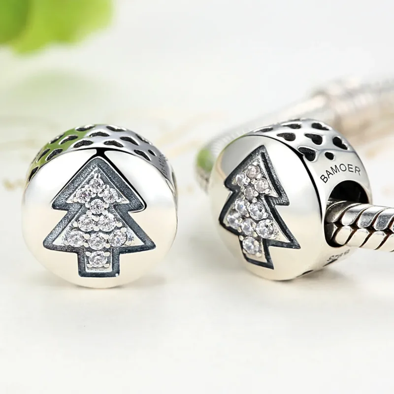 (imagine pentru) Talisman Tip Pandora Brad de Crăciun din argint - SCC064 - Vizualizare 2