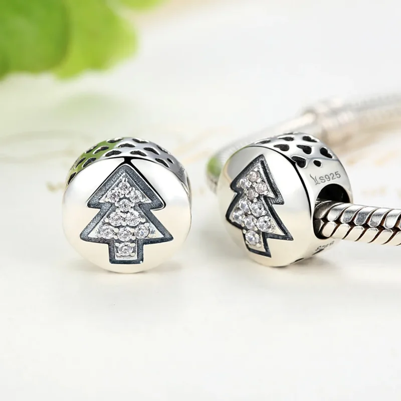 (imagine pentru) Talisman Tip Pandora Brad de Crăciun din argint - SCC064 - Vizualizare 3