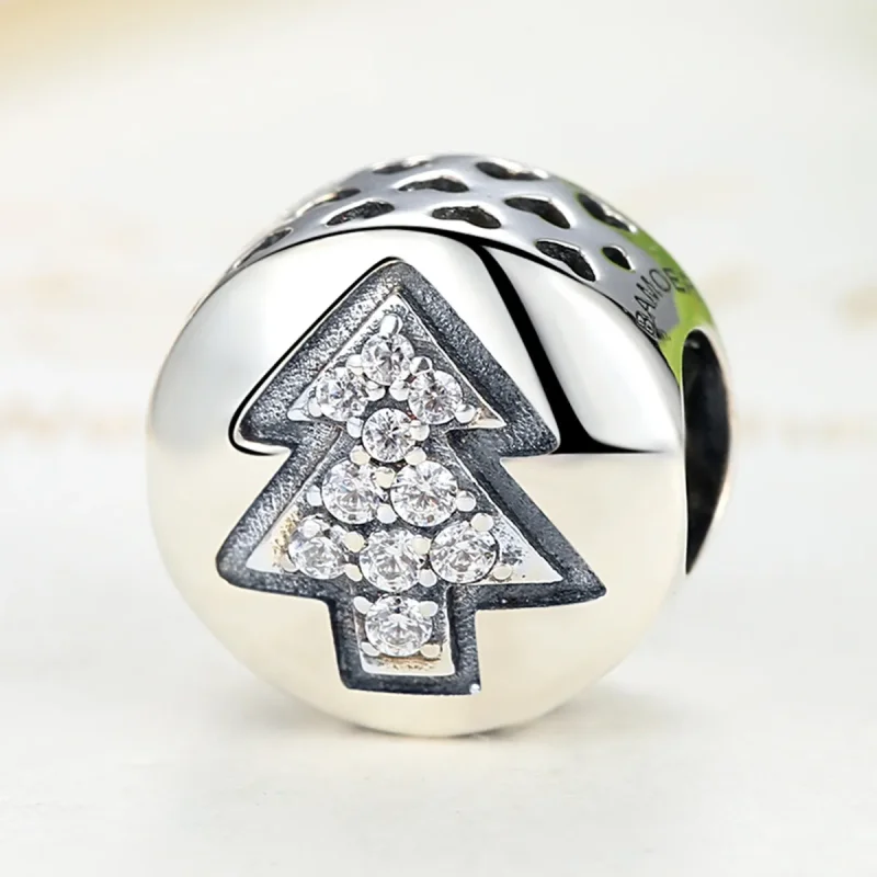 (imagine pentru) Talisman Tip Pandora Brad de Crăciun din argint - SCC064 - Vizualizare 5