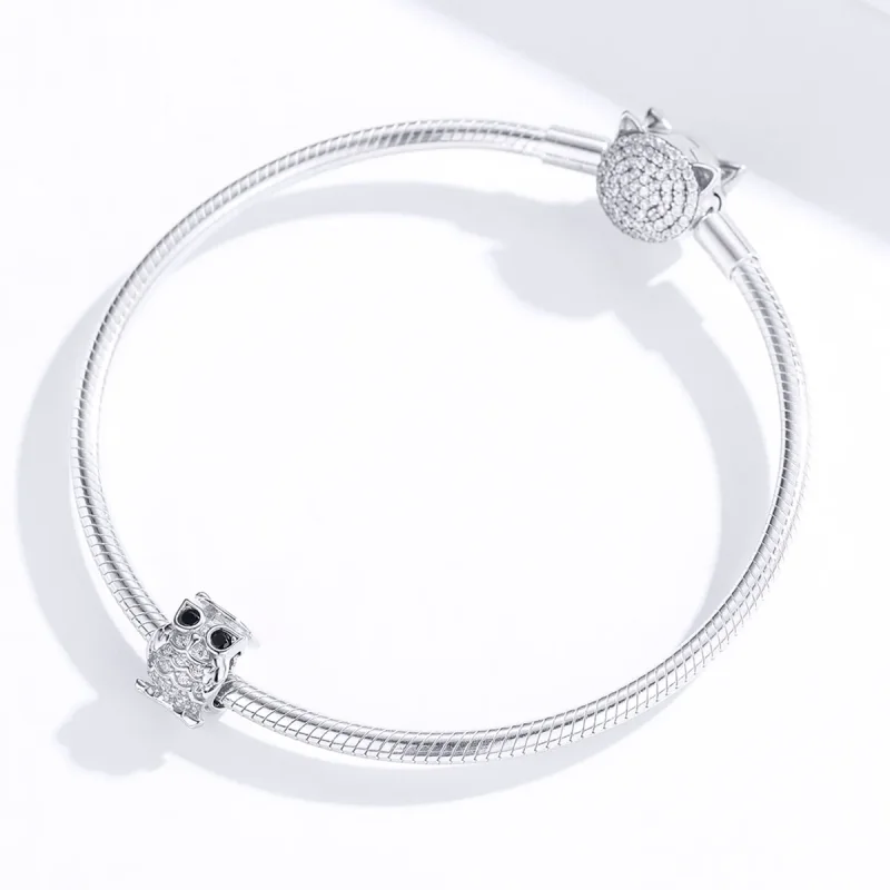 (imagine pentru) Talisman Tip Pandora Bufniţă din argint - BSC124 - Vizualizare 2