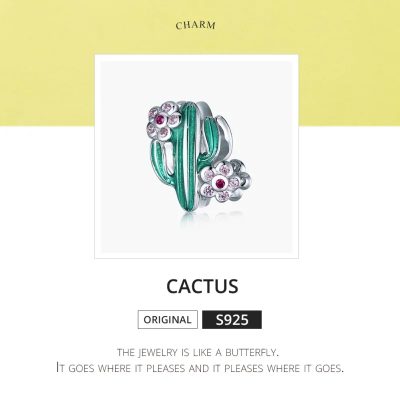 (imagine pentru) Talisman Tip Pandora Cactus din argint - BSC261 - Vizualizare 6
