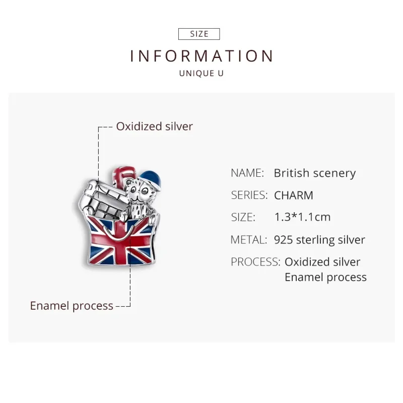 (imagine pentru) Talisman Tip Pandora Cadouri britanice din argint - SCC1740 - Vizualizare 8