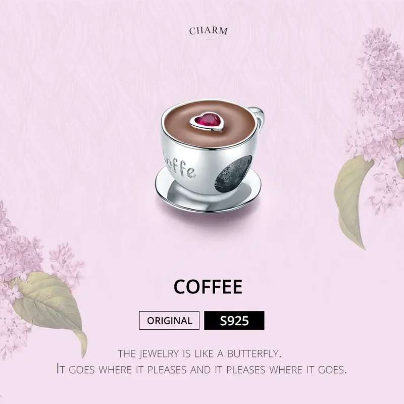 (imagine pentru) Talisman Tip Pandora Cafea de după-amiază din argint - SCC1286 - Vizualizare 2