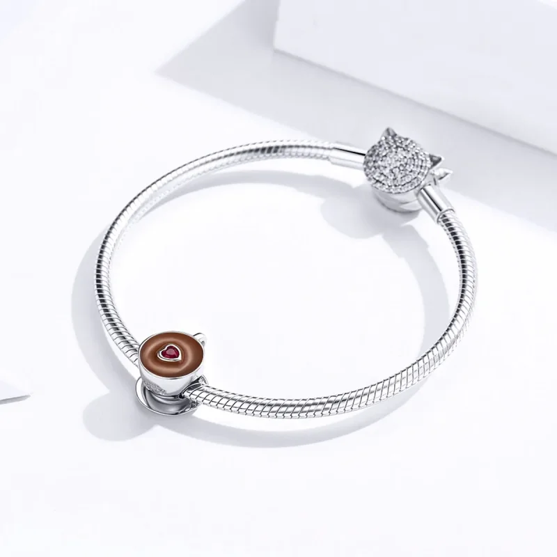 (imagine pentru) Talisman Tip Pandora Cafea de după-amiază din argint - SCC1286 - Vizualizare 4