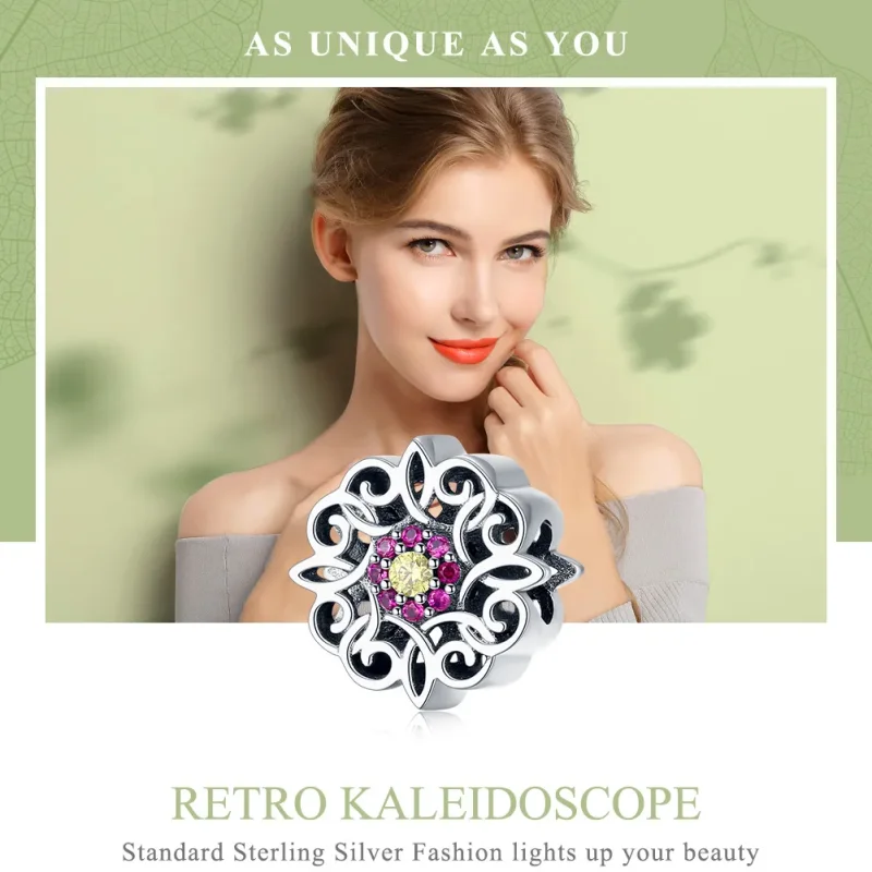 (imagine pentru) Talisman Tip Pandora Caleidoscop retro din argint - SCC1108 - Vizualizare 2